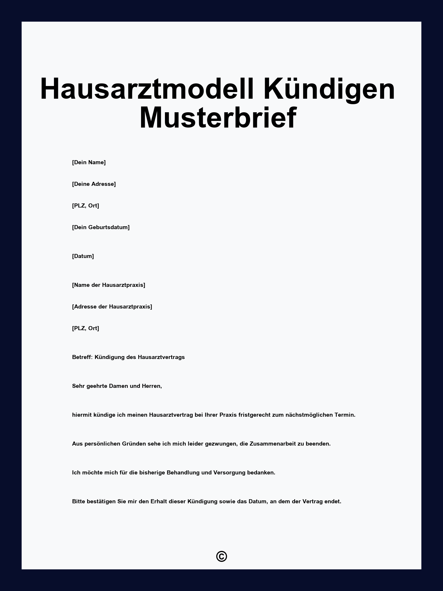 Hausarztmodell Kündigen Musterbrief