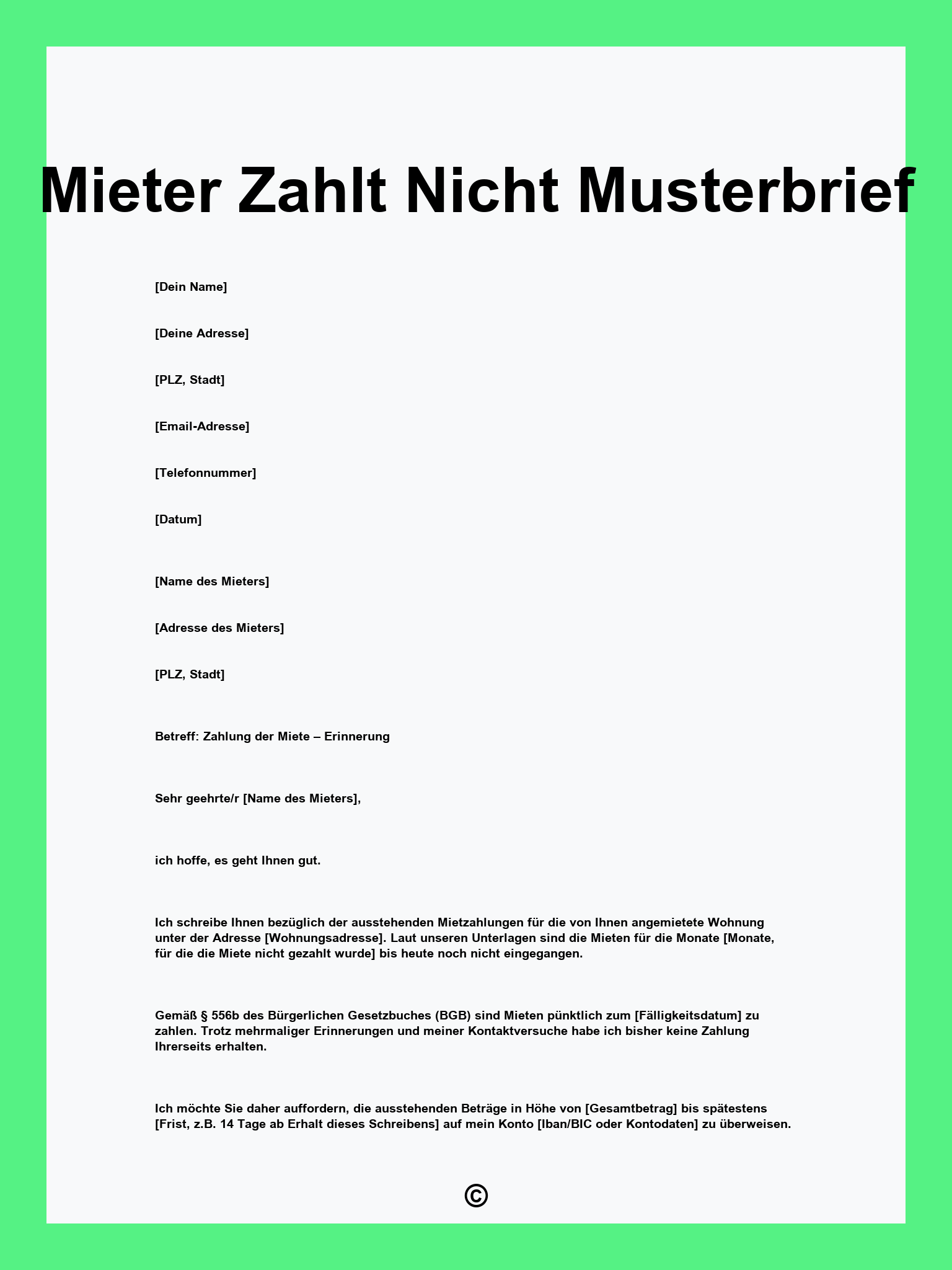 Mieter Zahlt Nicht Musterbrief