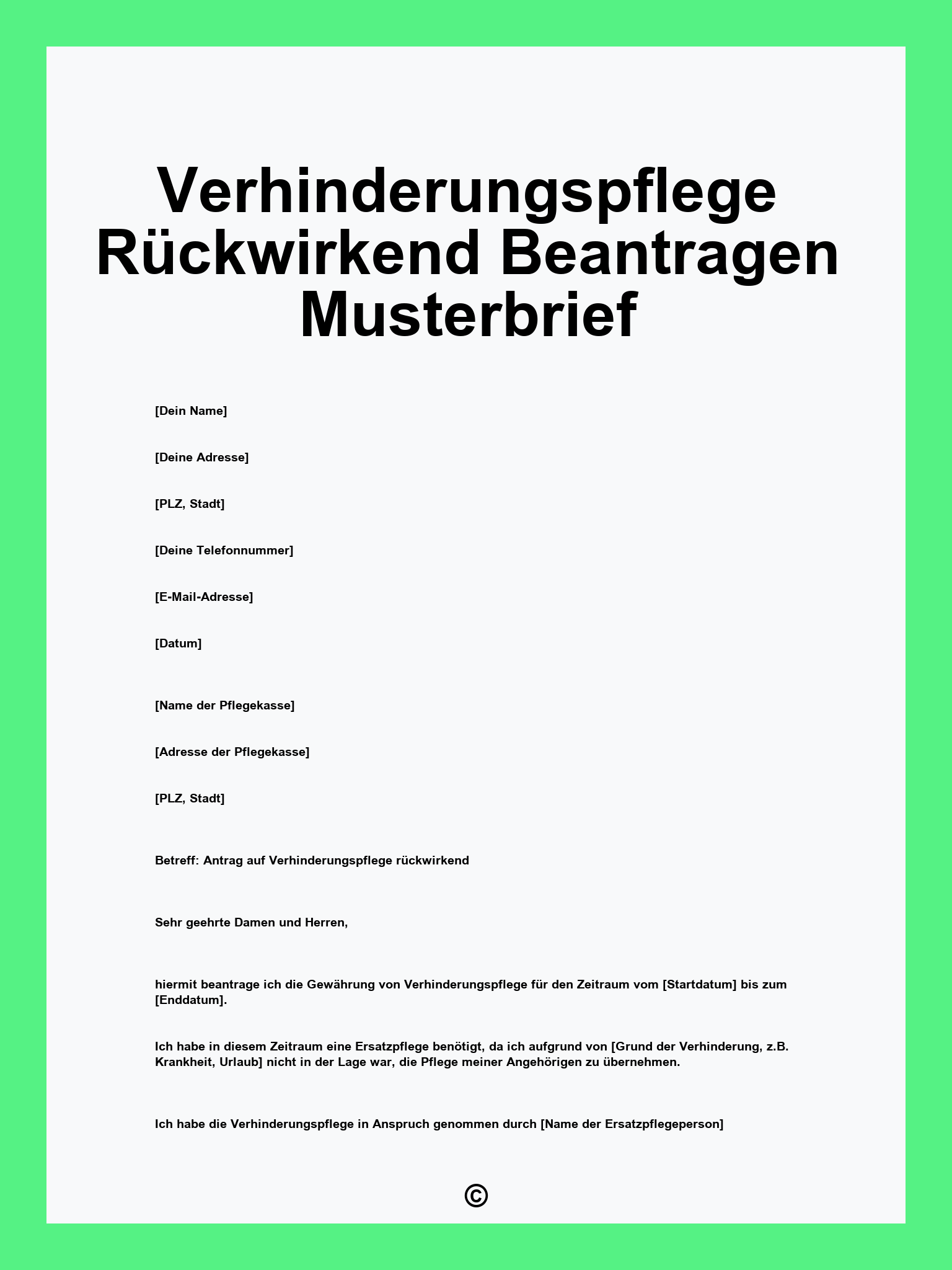 Verhinderungspflege Rückwirkend Beantragen Musterbrief