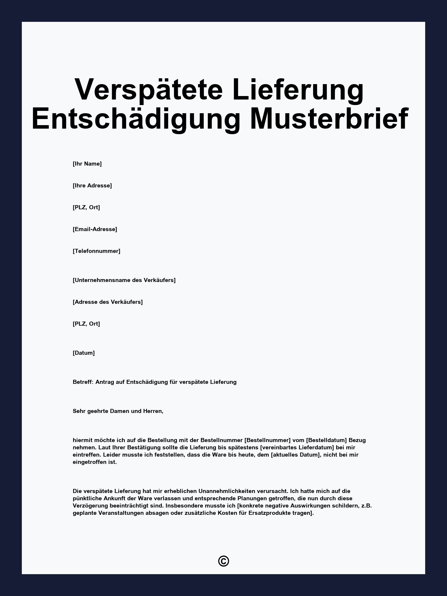 Verspatete Lieferung Entschadigung